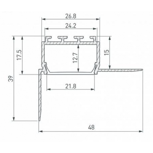 Профиль PLS45-F-HIDE-2000 (Arlight, Алюминий)/Экран MAT-L для профиля PLS-LOCK (Arlight, Пластик)