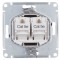 ATN001085 - AtlasDesign РОЗЕТКА двойная компьютерная RJ45+RJ45, категория 5E, механизм, КАРБОН