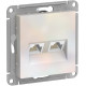 ATN000485 - AtlasDesign РОЗЕТКА двойная компьютерная RJ45+RJ45, категория 5E, механизм, ЖЕМЧУГ