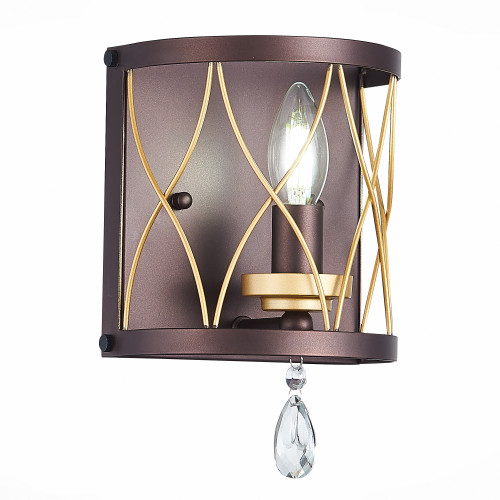 SL789.421.01 Бра ST-Luce Темный кофе, Золото/Темный кофе, Золото, Прозрачный E14 1*60W