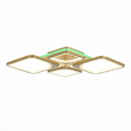 *SLE500322-04RGB Светильник потолочный Золотистый/Белый LED 1*112W RGB 8W 3000-6000K